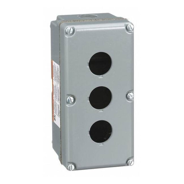 Schneider Electric Pushbutton Enclosure,30mm,3 Holes,Al 9001KY3