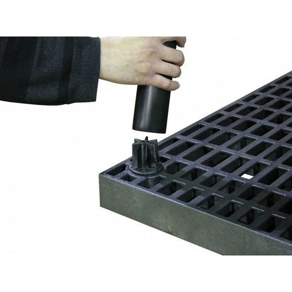 Freestanding Plastic Shelving, Open Style, 24 in D, 96 in W, 75 in H, 4 Shelves, Black