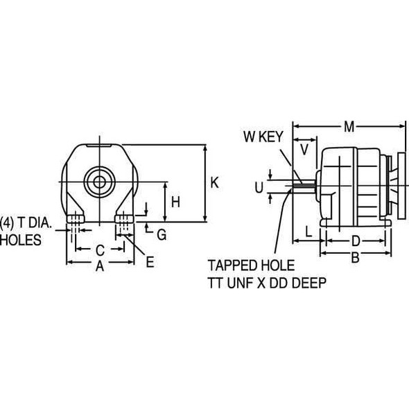 Boston Gear Speed Reducer,C-Face,56C,36:1 F842B-36K-B5-M1