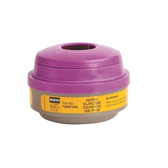 Honeywell N-Series Cartridges, Organic Vapor/Acid Gas/P100, 2/Pkg