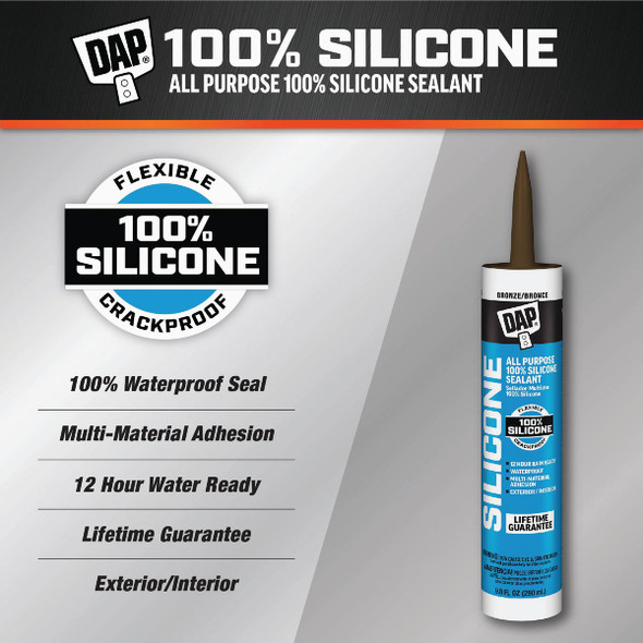 DAP 9.8 Oz. Window, Door & Siding Silicone Sealant, Bronze 7079808647 778478
