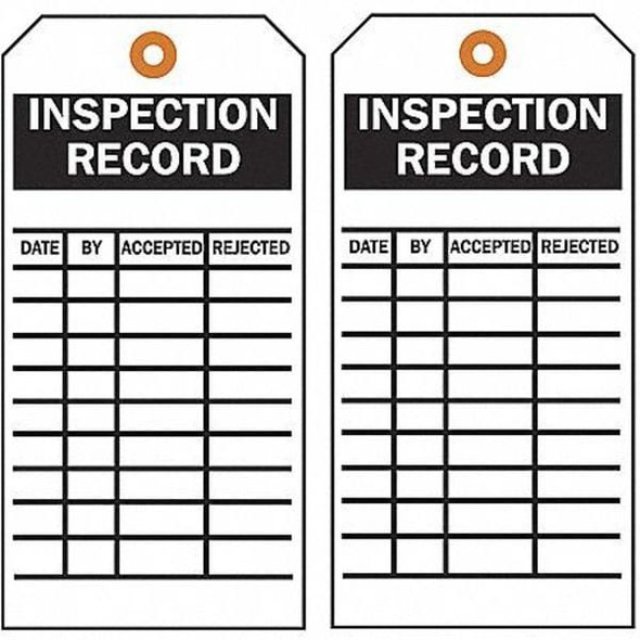 Manufacturer Varies Safety Inspection Tag,5-3/4 x 3 In,PK100 8CMR1