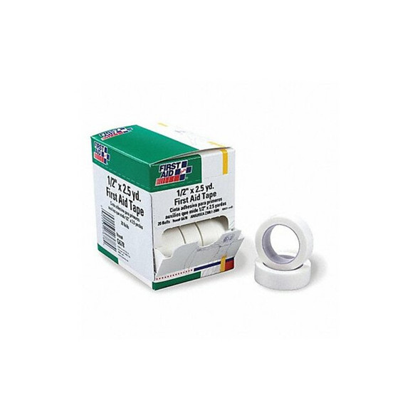 First Aid Only First Aid Tape,2 1/2yd,1/2"W,White,PK20 40JH09 First Aid Only First Aid Tape,2 1/2yd,1/2"W,White,PK20 40JH09