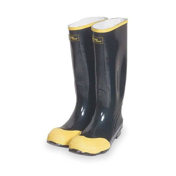Men's 16" Height, Tall Rubber Boots, Steel Toe, Black, 10, PR