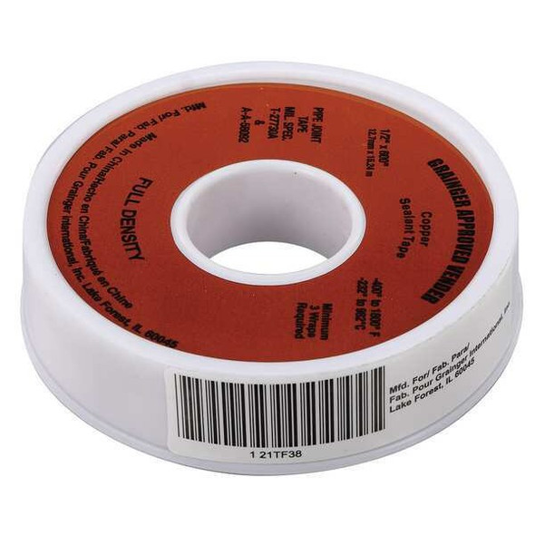 Manufacturer Varies Anti-Seize Tape,1/2" W,Copper 21TF38 Manufacturer Varies Anti-Seize Tape,1/2" W,Copper 21TF38