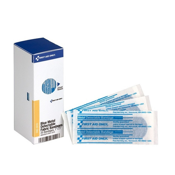Visible Blue MD Bandages 1" x 3", 25/Box