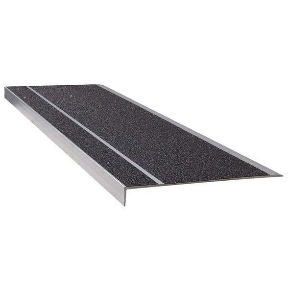 Stair Tread Cover Extruded Aluminum Black, 48 in W x 5/32" Thick