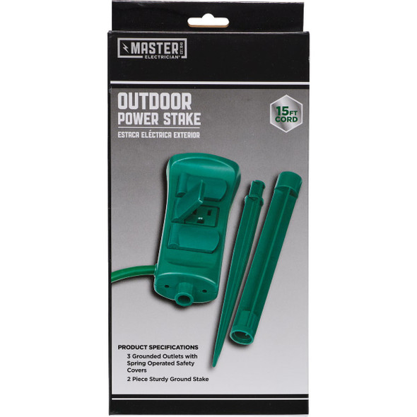 Master Electrician 3-Outlet 13A Outdoor Power Stake with 15 Ft. Cord KB-300
