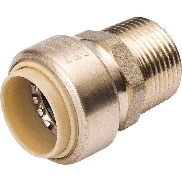 ProLine 1/2 In. PF x 1/2 In. MIP Brass Push Fit Male Adapter 6630-103