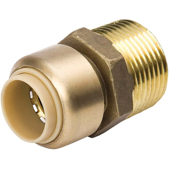 ProLine 1/2 In. PF x 3/4 In. MIP Brass Push Fit Male Adapter 6630-134