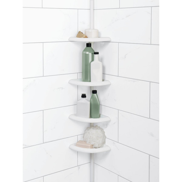 Zenith Zenna Home Plastic 12 In. x 97 In. Shower Caddy 2153WW2 415979