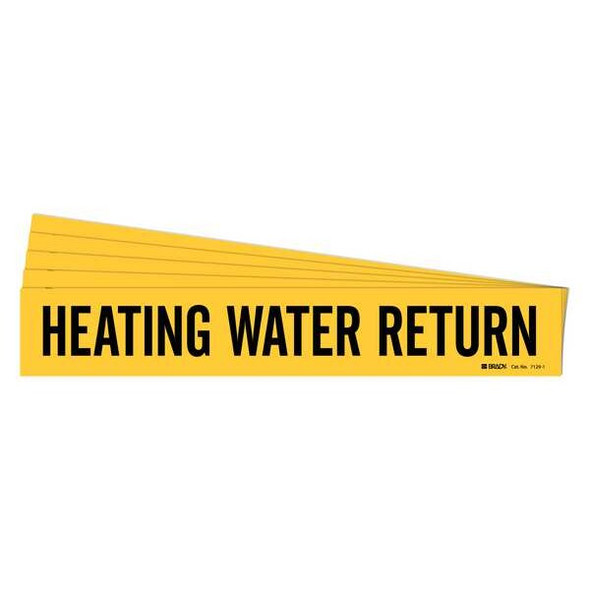 Brady Pipe Marker,Heating Water Return,PK5, 7129-1-PK 7129-1-PK