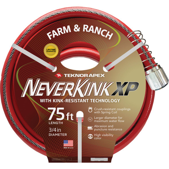Teknor Apex NeverKink XP 3/4 In. Dia. x 75 Ft. Farm & Ranch Hose 9846-75