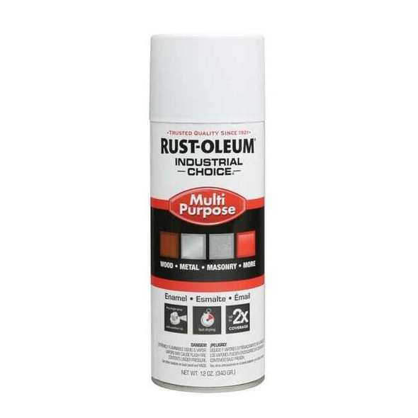 Rust-Oleum Spray Paint, White, Flat, Solvent, 12 oz 1690830V