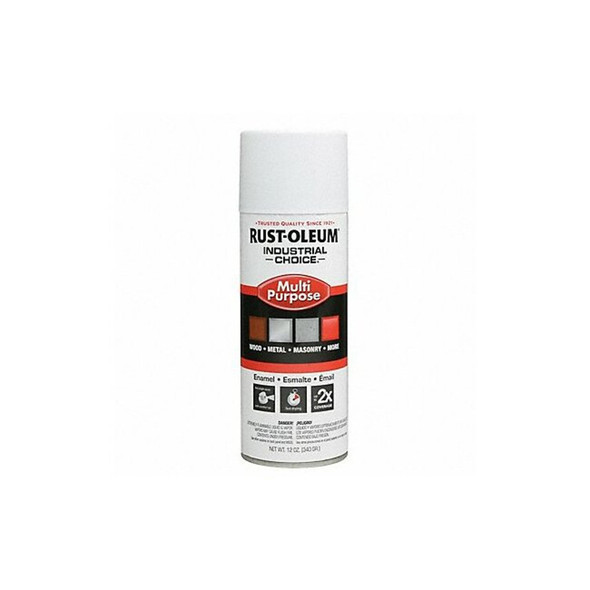Rust-Oleum Spray Paint, White, Flat, Solvent, 12 oz 1690830V