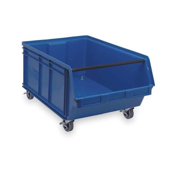 Mobile Storage Bin, Polyethylene, Blue, 14 7/8 in H, 18 3/8 in W, 29 in L