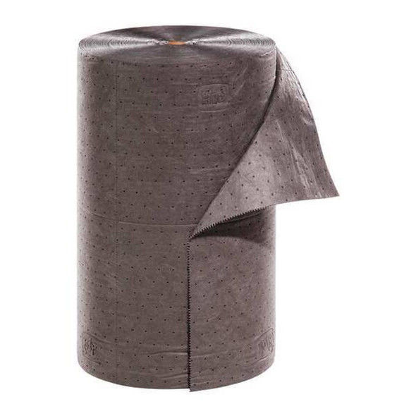 Pig Sorbent Roll, 32 gal, 24 in x 300 ft, Universal, Gray, Polypropylene MAT245