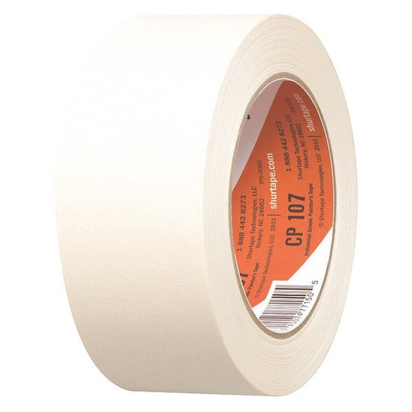 Masking Tape, 48 mm W x 55 m L, 4.9 mil Thick, Tan, Rubber Adhesive, 24 PK  100466