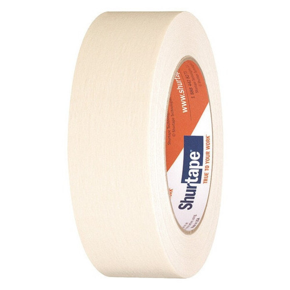 Masking Tape, 36 mm W x 55 m L, 5 mil Thick, Tan, Rubber Adhesive, 24 PK  100567