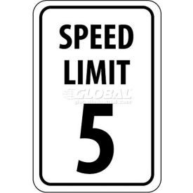 NMC TM17G Traffic Sign 5 MPH Speed Limit Sign 18"" X 12"" White/Black