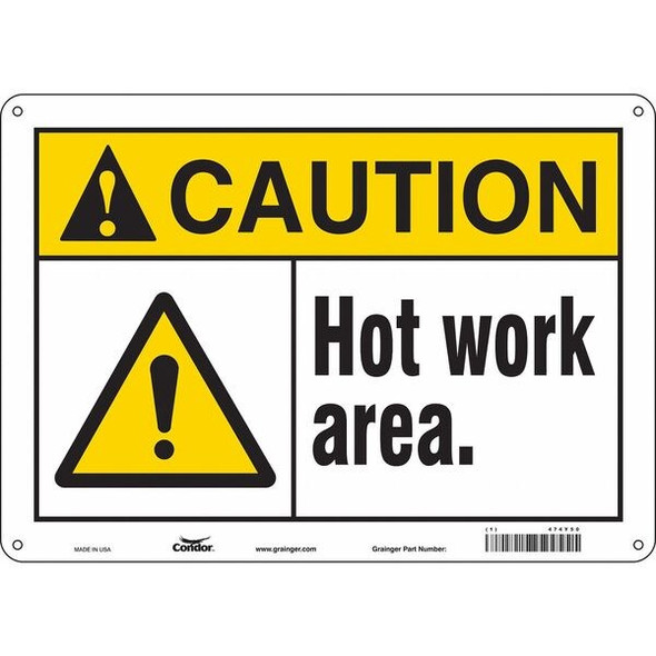 Danger Sign, 10 in H, 14 in W, Aluminum, Horizontal Rectangle, English, 474Y50