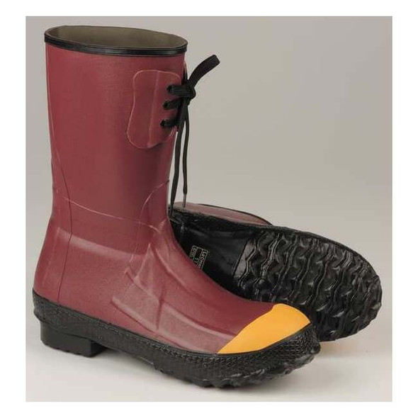 Men's LaCrosse PAC Rubber Boot, Steel Toe, 12" Height, Red, 7