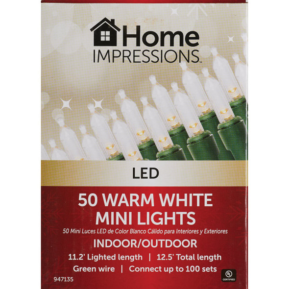 Home Impressions Warm White 50-Bulb Mini LED String Light Set