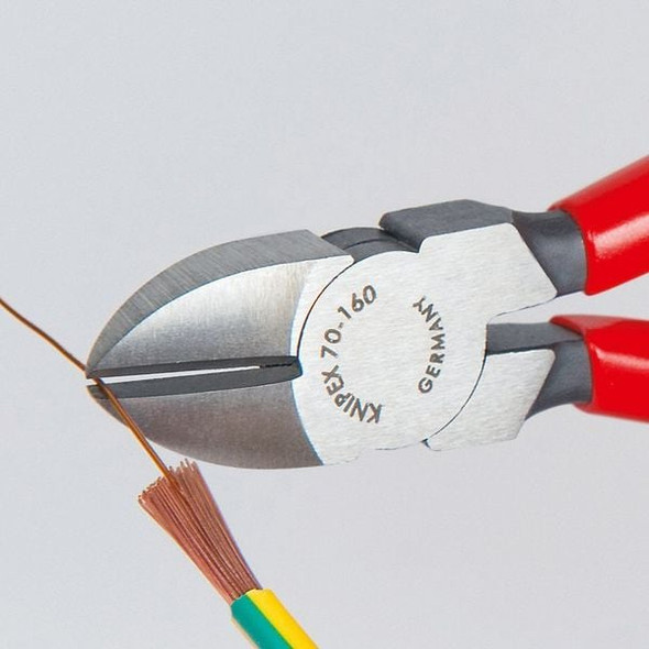 Knipex 6-1/4" Diagonal Cutter, Plastic Grip 70 01 160