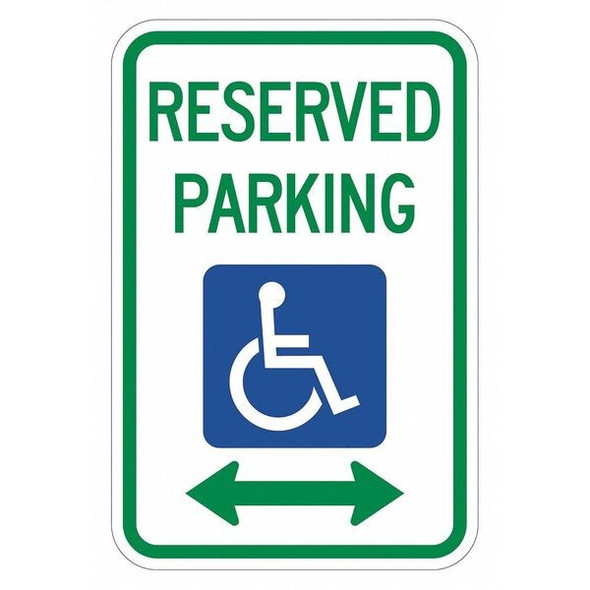 Reserved Parking Sign, 12" W, 18" H, English, Aluminum, Yellow