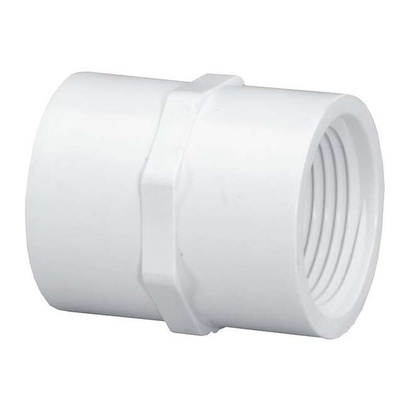 Westlake Pipe & Fittings Coupling,PVC,1/2 in,FNPT,SCH 40,White 430005BC