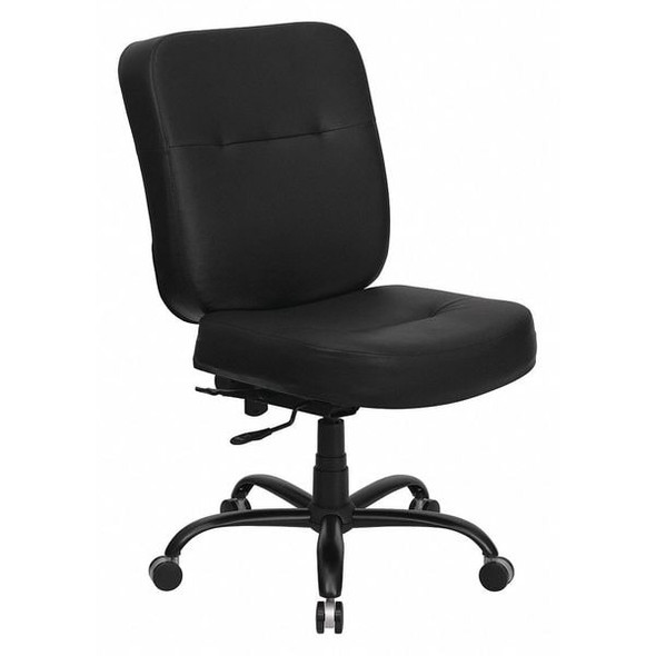 Flash Furniture Office Chair,42.5 in H,Black WL-735SYG-BK-LEA-GG
