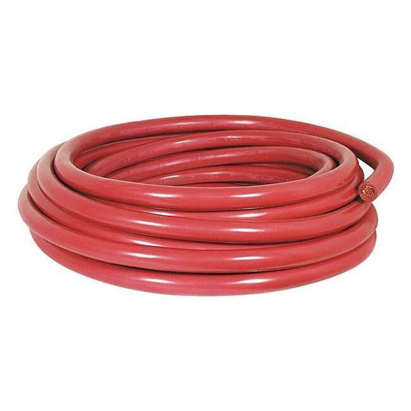 Quickcable Battery Cable,1 ga.,Solid,60V,PVC,Red 200205-396-025