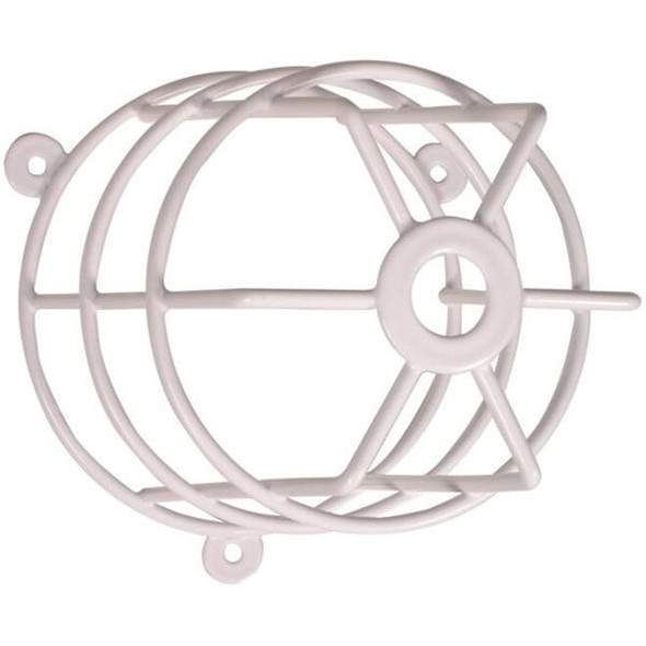 Beacon and Sounder Cage, Steel, Surface Mount, 8 3/8 in W x 8 7/8 in H x 8 7/8 in D, White