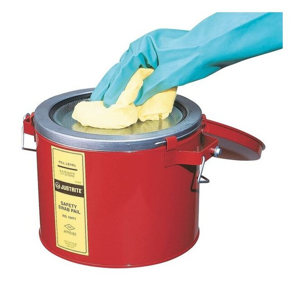 Bench Can 1.5 gal Steel Can, Steel Plunger, 7 1/2 in Dasher Plate Dia., Red