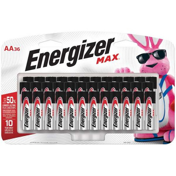 Energizer Energizer Max AA Alkaline Battery, 1.5V DC, PK36 E91SBP36H