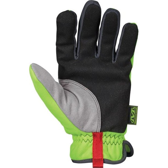 Mechanics Gloves, Hi-Vis, TekDry(R) Synthetic Leather, Reinforced Thumb/Index Finger, Lime, 10,PR