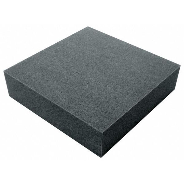 Foam Sheet, Open Cell, 24 in W, 24 in L, 3-4 in Thick, Charcoal  ZUSA-PU-136