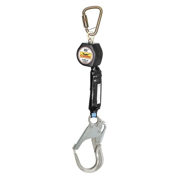 MightyLite Self-Retracting Lifeline, 6 ft. Length, Carabiner, Steel, 1 Leg(s)