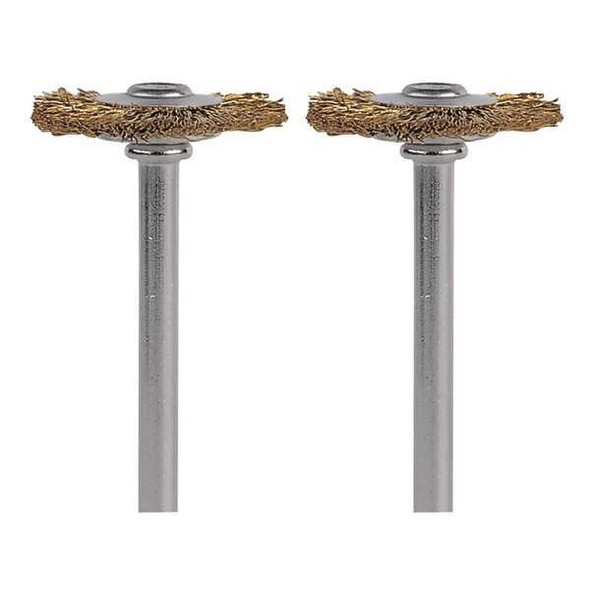 Dremel Brass Brush,3/4in. dia.,1-11/16in. L,PK2 535-02