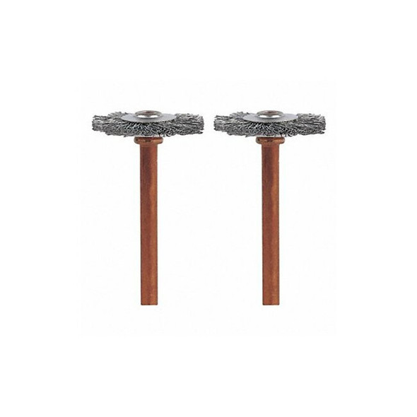 Dremel SS Brush,3/4in. dia.,1-3/4in. L,PK2 530-02