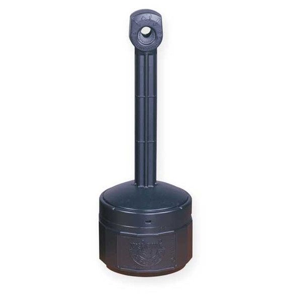 Justrite Smokers Cease-Fire Cigarette Receptacle, 1 gal., Black 26806D