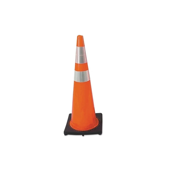 DW Series Traffic Cone, 36 in H, 10 lb PVC, Orange/Black Base