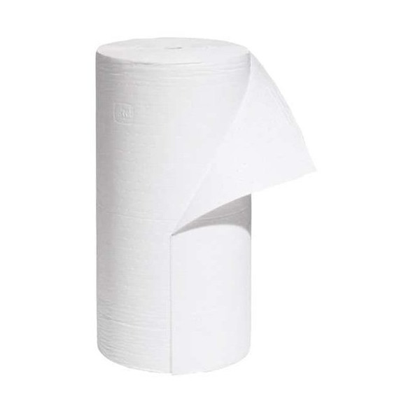 Pig Sorbent Roll, 40 gal, 30 in x 300 ft, Oil, White, Polypropylene MAT419