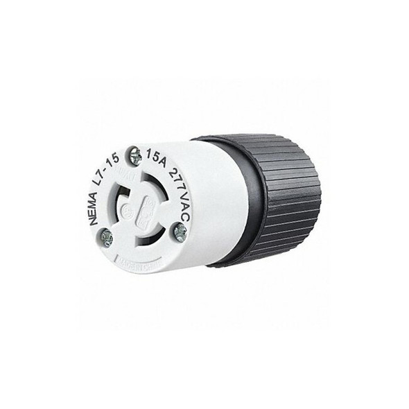Bryant Locking Connector,Black/White,277VAC,15A 4779NC