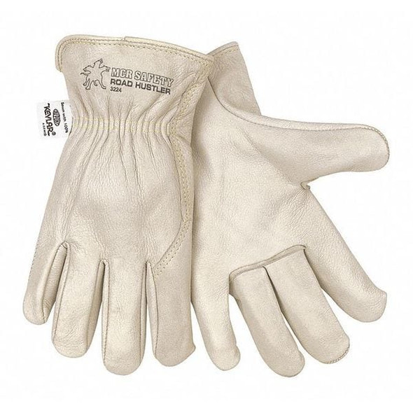 Mcr Safety Leather Gloves,Beige,L,PK12 3224L Mcr Safety Leather Gloves,Beige,L,PK12 3224L