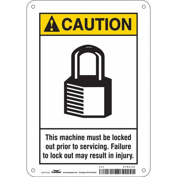 Condor Safety Sign,5 inx3 1/2 in,Vinyl 478L36