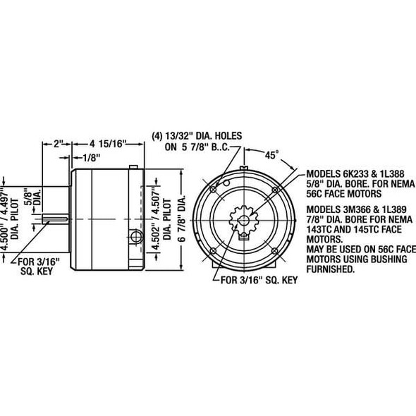 Dayton Brake, Magnetic, Watertight, Torque 3 Ft-Lb 2LYU1