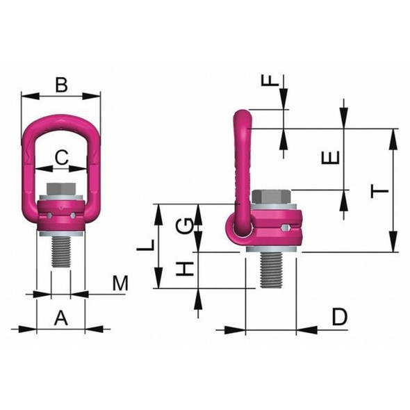 Rud Chain Hoist Ring,Bolt-On,4400 lb. Load Limit 8504655