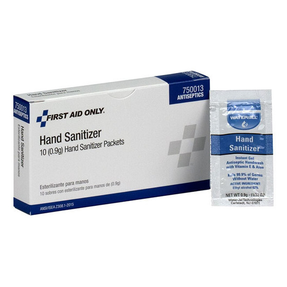 Hand Sanitizer Packets, 0.9 g, 10/Box