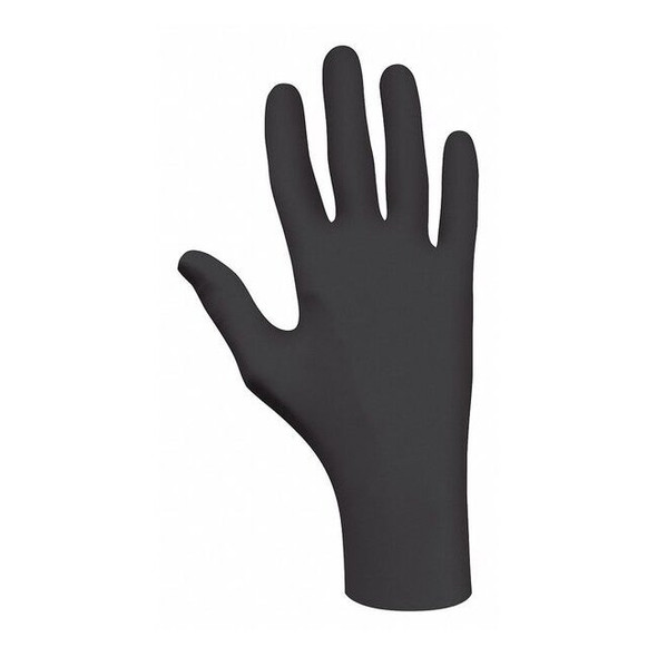 6112PF, Disposable Gloves, 3.9 mil Palm, Nitrile, Powder-Free, 2XL, 90 PK, Black